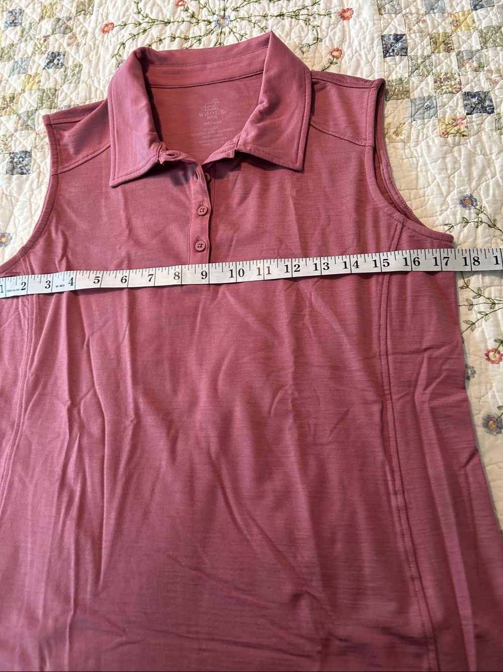 NWOT WoolX sleeveless top w collar and 3 buttons - Picture 7 of 10